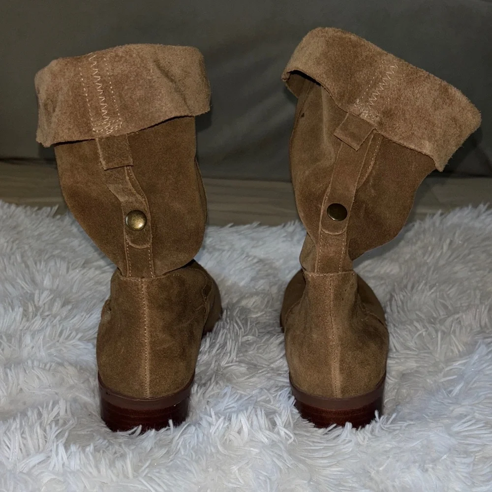 Sole Society Tan Suede Ankle Booties - Picture 2 of 4